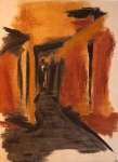 “The Way to the River (after de Kooning)” (part of series)   charcoal, ochre 1998   76x55cm