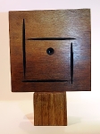 “Four Grooves and a Hole” 2011 coloured Oak relief 32.5 x 32.5 x 4.5cm