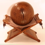 “Ball on Stool” 2010 Oak, Pitch Pine and leather 55 x 53 x 36cm